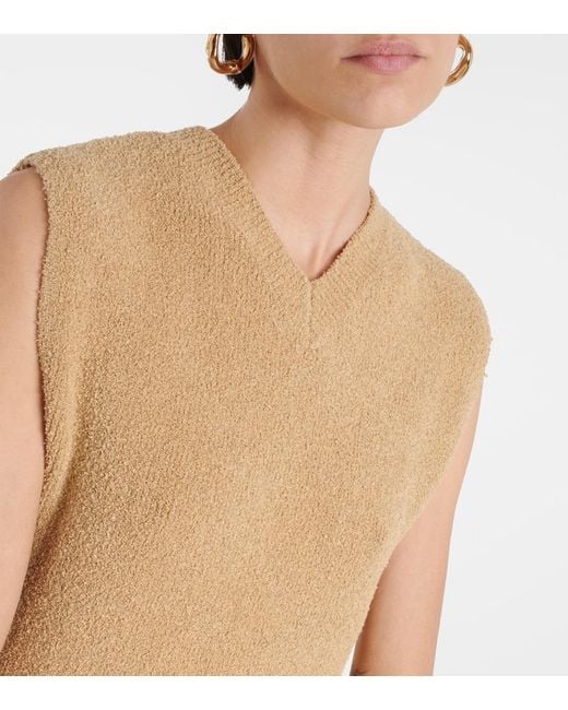 Totême  Natural Cotton-Blend Terry Sweater Vest