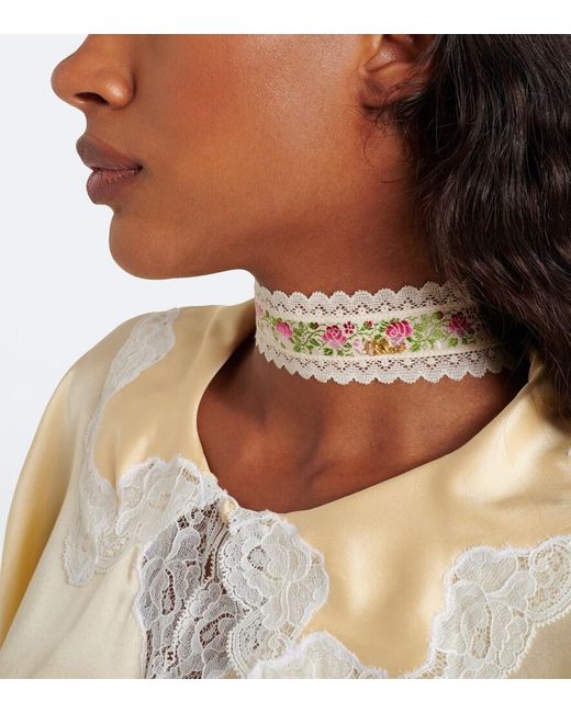 Chloé White Choker Mit Spitze