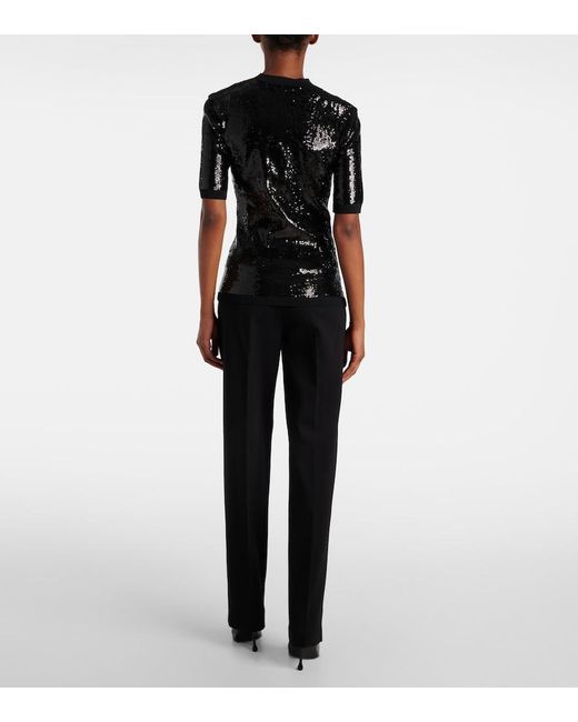 Rebecca Vallance Black Devyn Sequined Top
