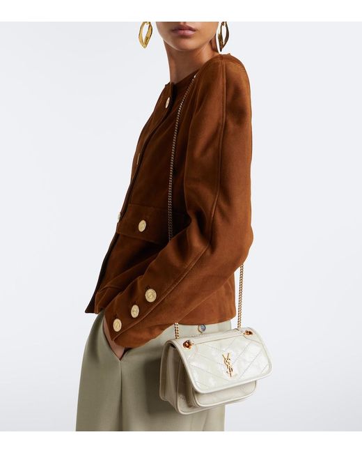 Saint Laurent Natural Niki Cassandre Mini Leather Shoulder Bag