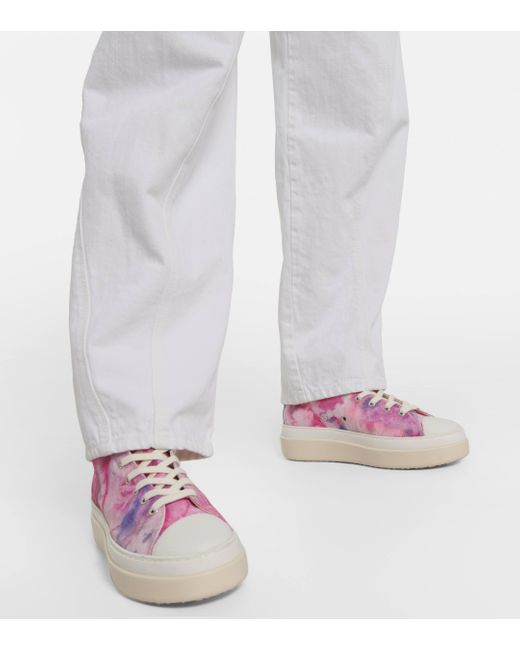 Isabel Marant Pink Austin Printed High-top Sneakers