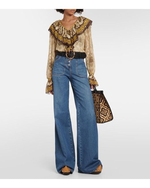 Etro Brown 50 Leather Platform Clogs