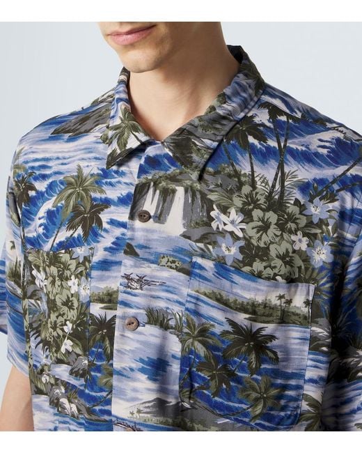 RRL Blue Printed Shirt for men