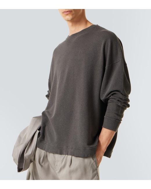Our Legacy Gray Slack Cotton And Linen-Blend Sweatshirt for men
