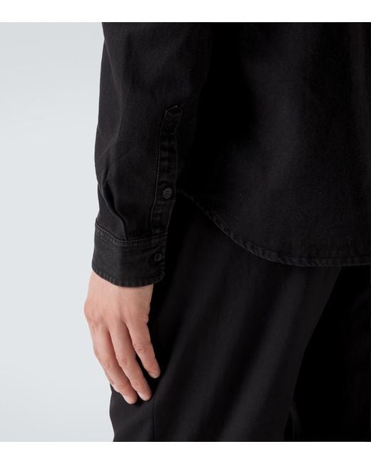 Saint Laurent Blue Cassandre Denim Shirt for men