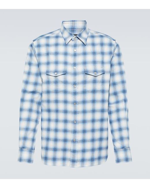 Tom Ford Hemd aus einem Baumwollgemisch in Blue für Herren