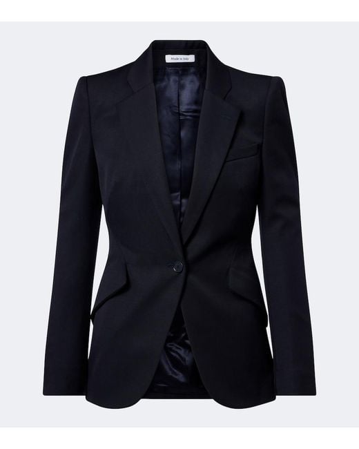 McQueen Blue Wool Blazer