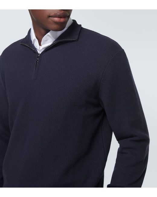 Jersey de lana con cremallera parcial Ralph Lauren Purple Label de hombre de color Blue