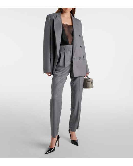 Stella McCartney Gray Wool Flannel Straight Pants