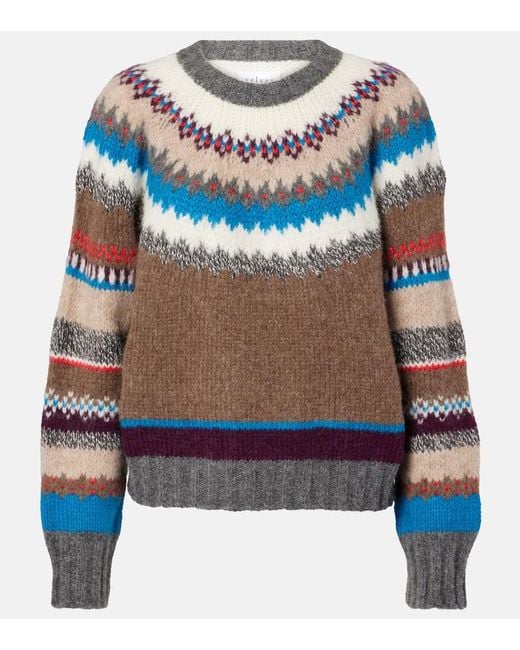 Jersey Kella Fair Isle De Mezcla De Alpaca Velvet de color Gray