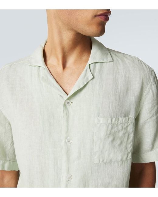 Thom Sweeney White Linen Shirt for men