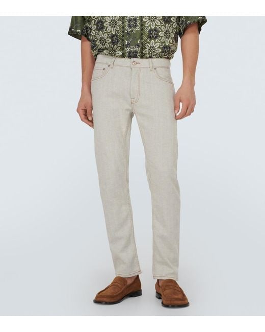 Etro Gray Straight Jeans for men