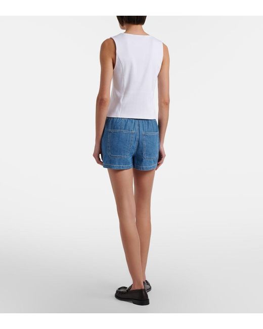 Veronica Beard Blue Sally Denim Shorts