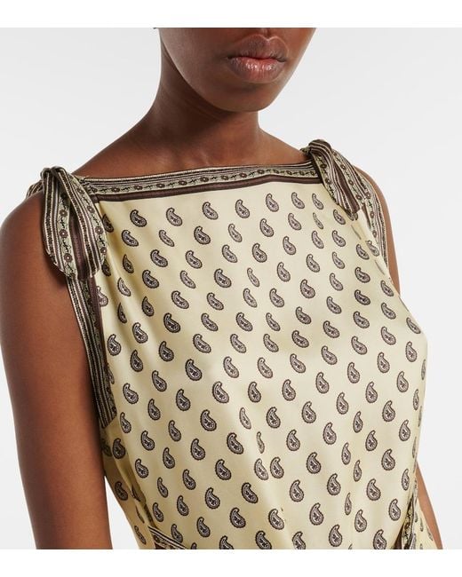 Doen Metallic Midikleid Amorette Aus Einem Seidengemisch