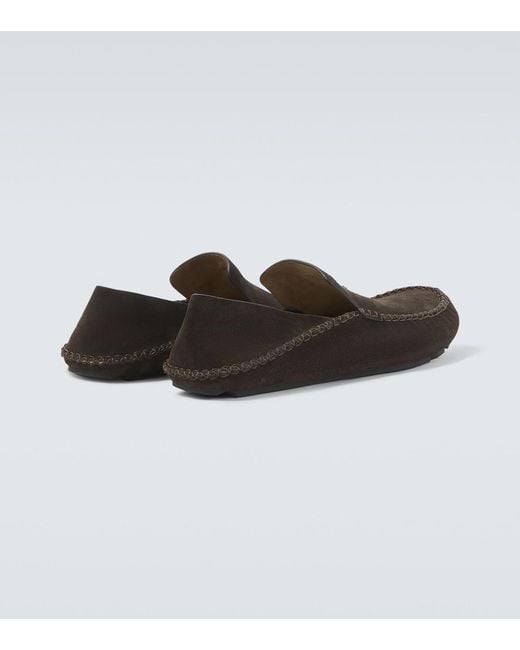 Loewe Brown Rambla Suede Loafers for men