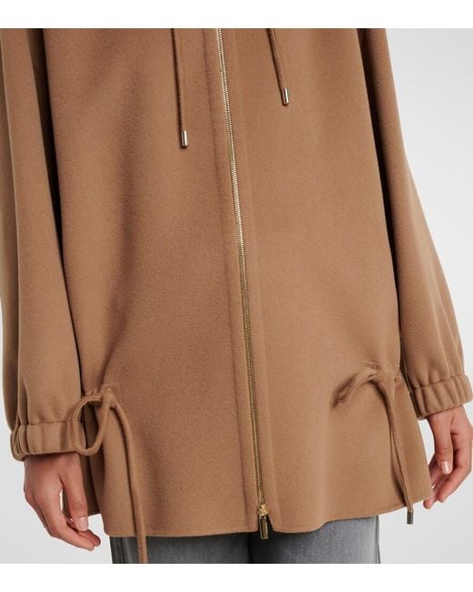 Max Mara Brown Hooded Virgin Wool Jacket