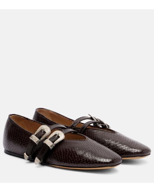 Le Monde Beryl Brown Claudia Leather Mary Jane Flats
