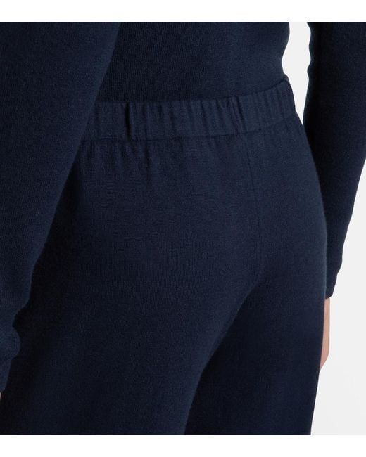 Lisa Yang Blue Aina Cotton And Cashmere Wide-Leg Pants