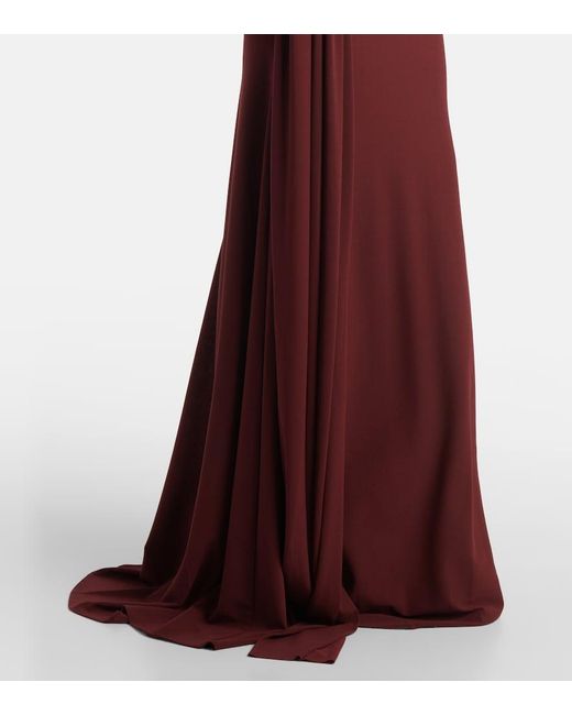 Alex Perry Purple Draped Crepe Jersey Gown