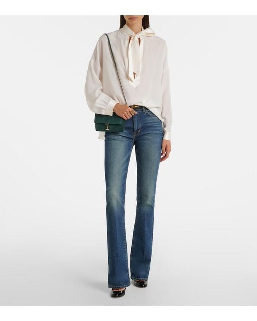 Tom Ford Green Kara Mini Suede Crossbody Bag