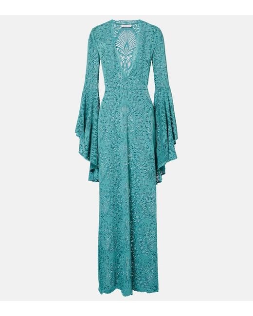 Alexandra Miro Blue Kara Lace Beach Dress