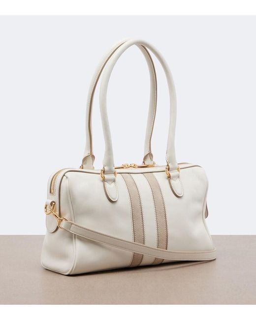 Gucci White Borsetto Small Leather Bowling Bag