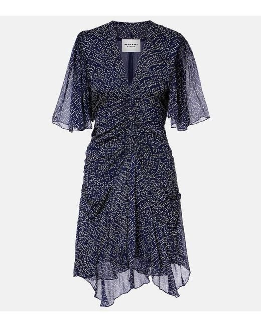 Isabel Marant Blue Vivienne Printed Muslin Minidress