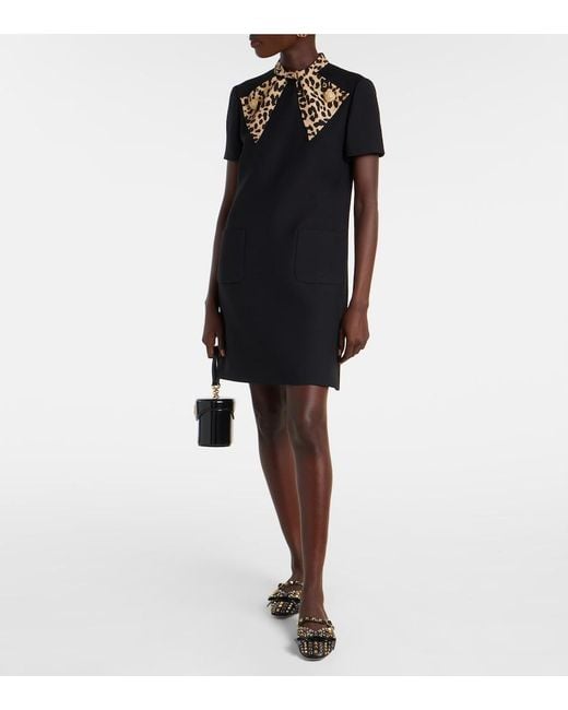 Valentino Black Crepe Couture Bow-Detail Minidress