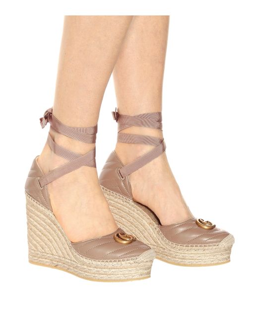 gucci leather platform espadrille