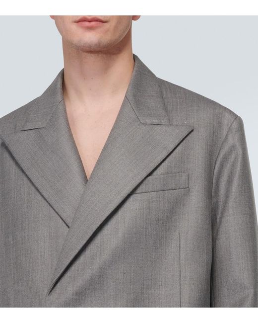 Acne Gray Oversized Double-Breasted Blazer for men
