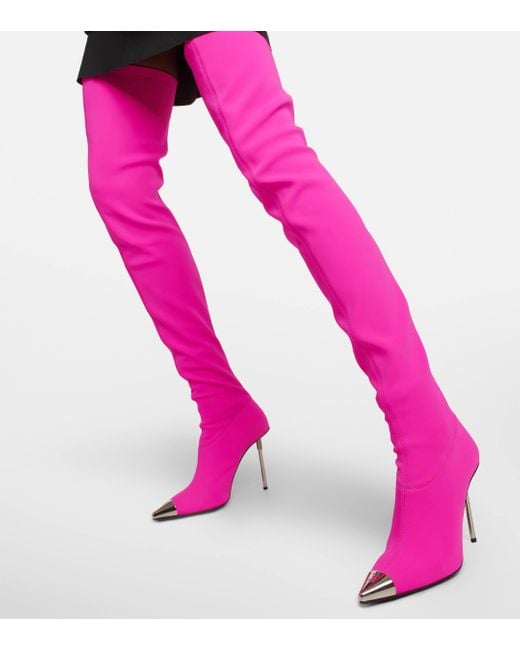 David Koma Pink Jersey Over-the-knee Boots