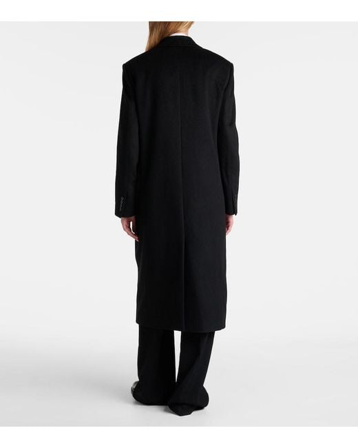 The Row Black Sandes Cashmere Coat