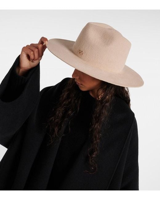Ruslan Baginskiy Natural Embellished Shearling Fedora