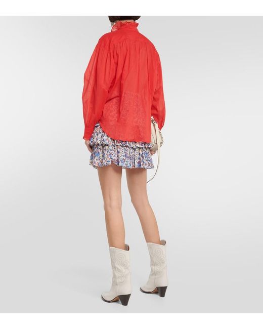 Isabel Marant Red Pamias Cotton Blouse