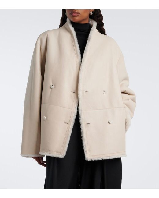 Loulou de Saison White Catherine Reversible Shearling Jacket