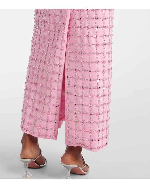 Jonathan Simkhai Pink Embellished Maxi Dress