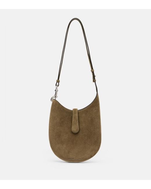 Phoebe Philo Metallic Mini Bean Sling Suede Shoulder Bag