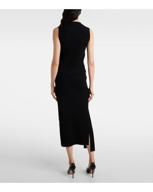 Victoria Beckham Black Ribbed-Knit Top