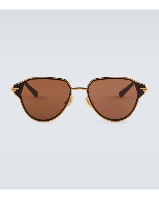 Bottega Veneta Brown Glaze Aviator Sunglasses for men