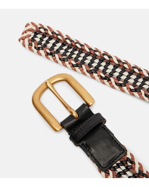Gabriela Hearst Metallic Woven Leather Belt