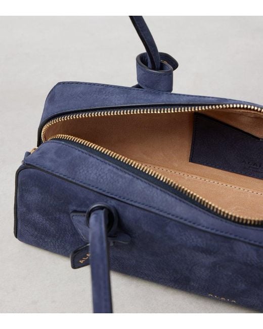 Alaïa Blue Le Teckel Suede Shoulder Bag