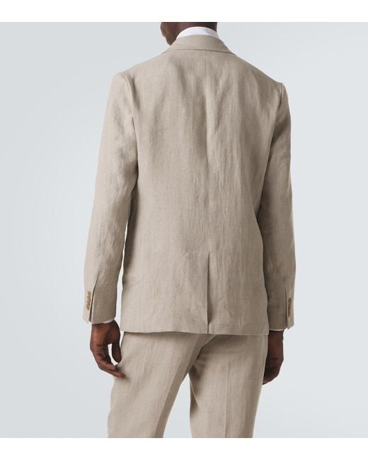 Sunspel Gray Linen Blazer for men