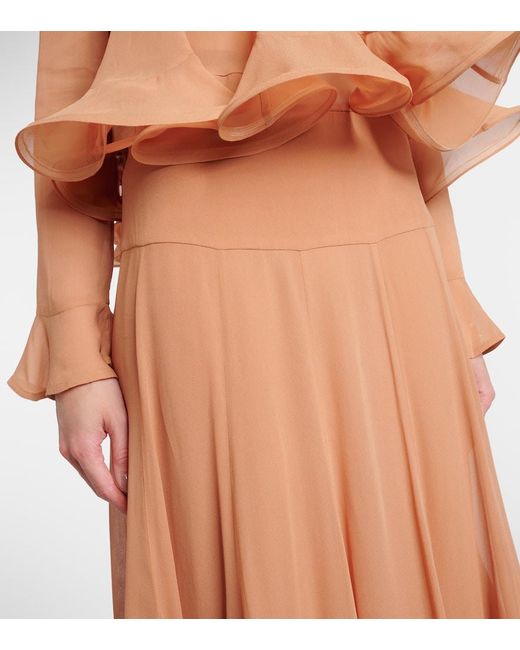 Jupe Midi Balance A Fleurs Zimmermann en coloris Brown