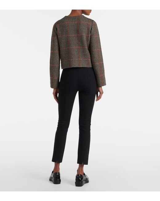 Vince Black Checked Wool Cardigan