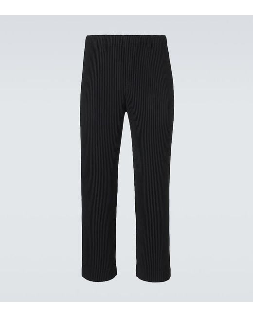 Homme Plissé Issey Miyake Black Basics Pleated Straight Pants for men
