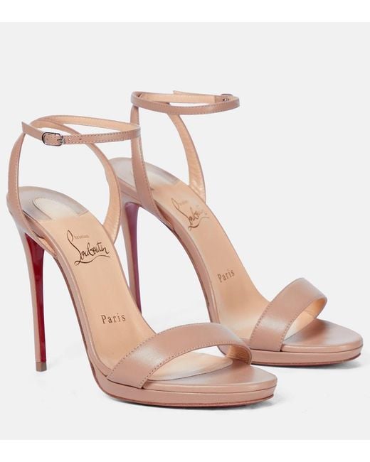 Christian Louboutin Pink Loubi Queen 120 Leather Sandals