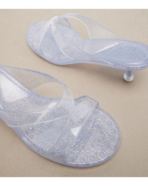 Jimmy Choo White Jelly Drop Glitter Tpu Mules