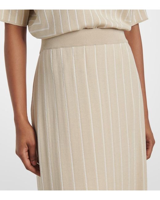 Joseph Natural Striped Cotton And Silk Maxi Skirt
