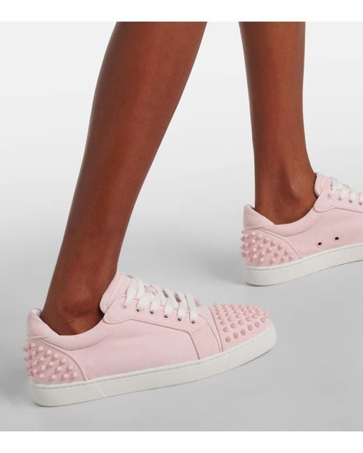 Christian Louboutin Pink Vieira 2 Studded Leather Sneakers
