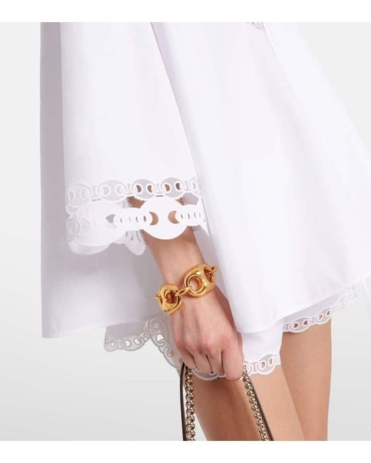 Gucci White Broderie Anglaise And Tulle-Trimmed Cotton-Poplin Shirt